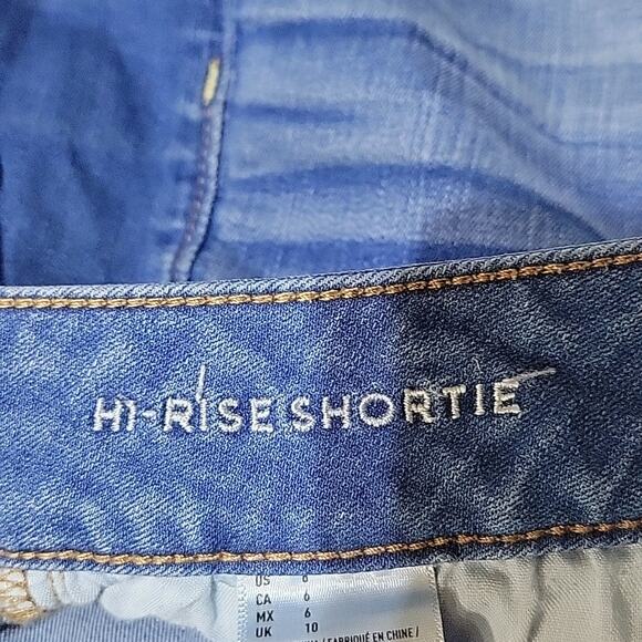 American Eagle Super Stretch Hi-Rise Shortie Jean Shorts, Women's Size: 6 - Picture 5 of 11